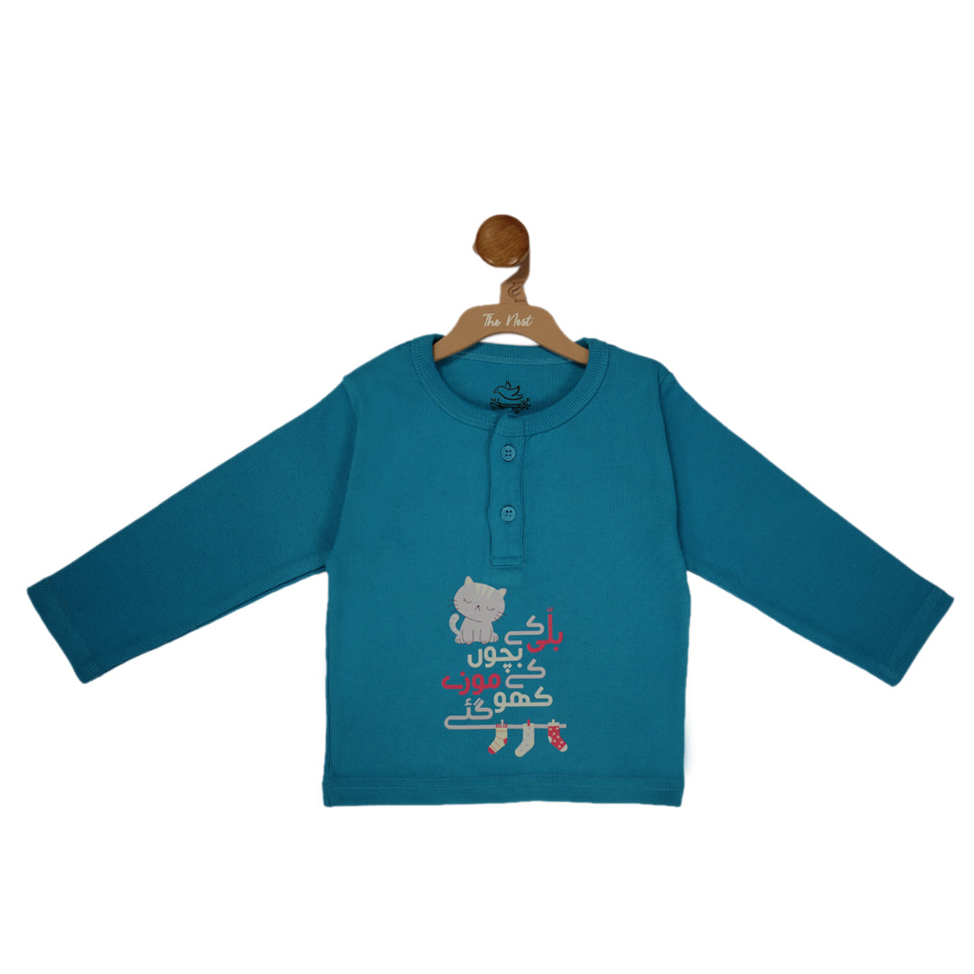 Billi k mozay henley in bright blue