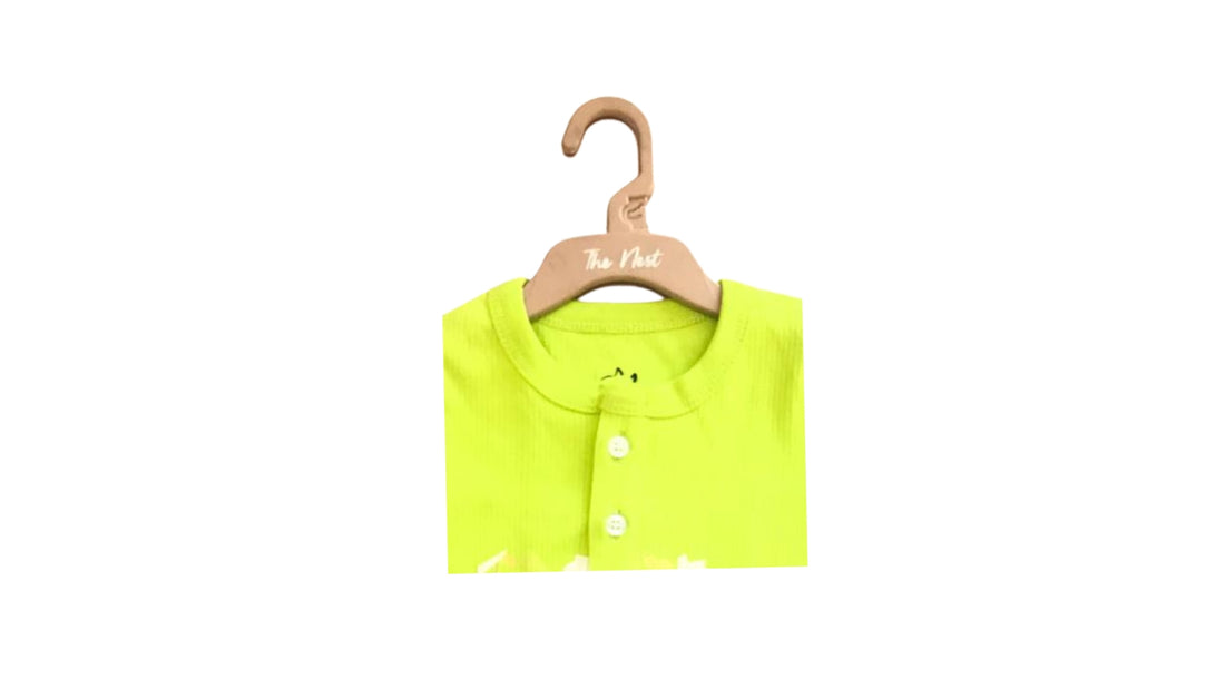 Chota sa makora Henley in Lime green