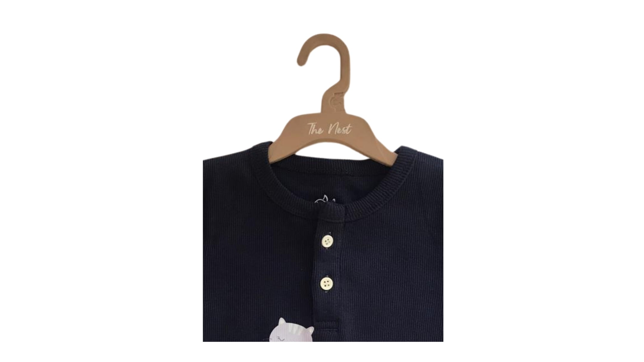 Ghousla Full Sleeve Henley T-Shirt - 1X1 Rib (Navy Blue)