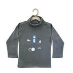 Ghari Pe Chooha Nacha Turtle Neck Sweatshirt - Heather Grey