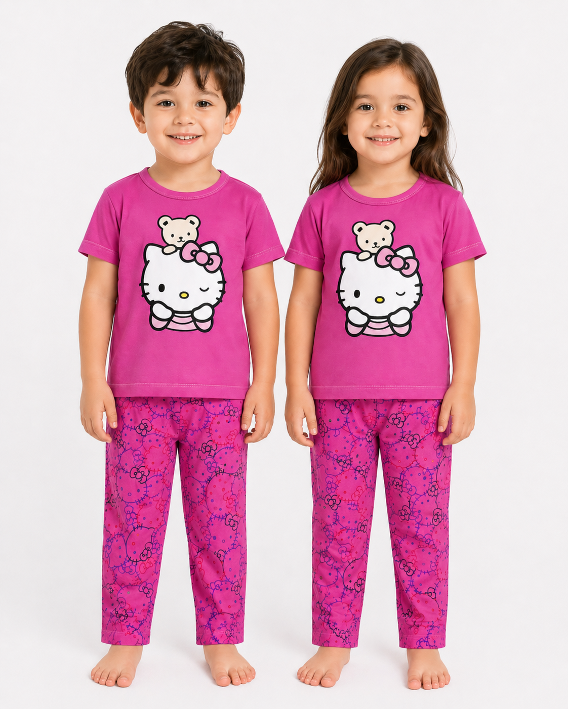 Kids Pink Hello Kitty 2-Piece T-Shirt & Pajama Set
