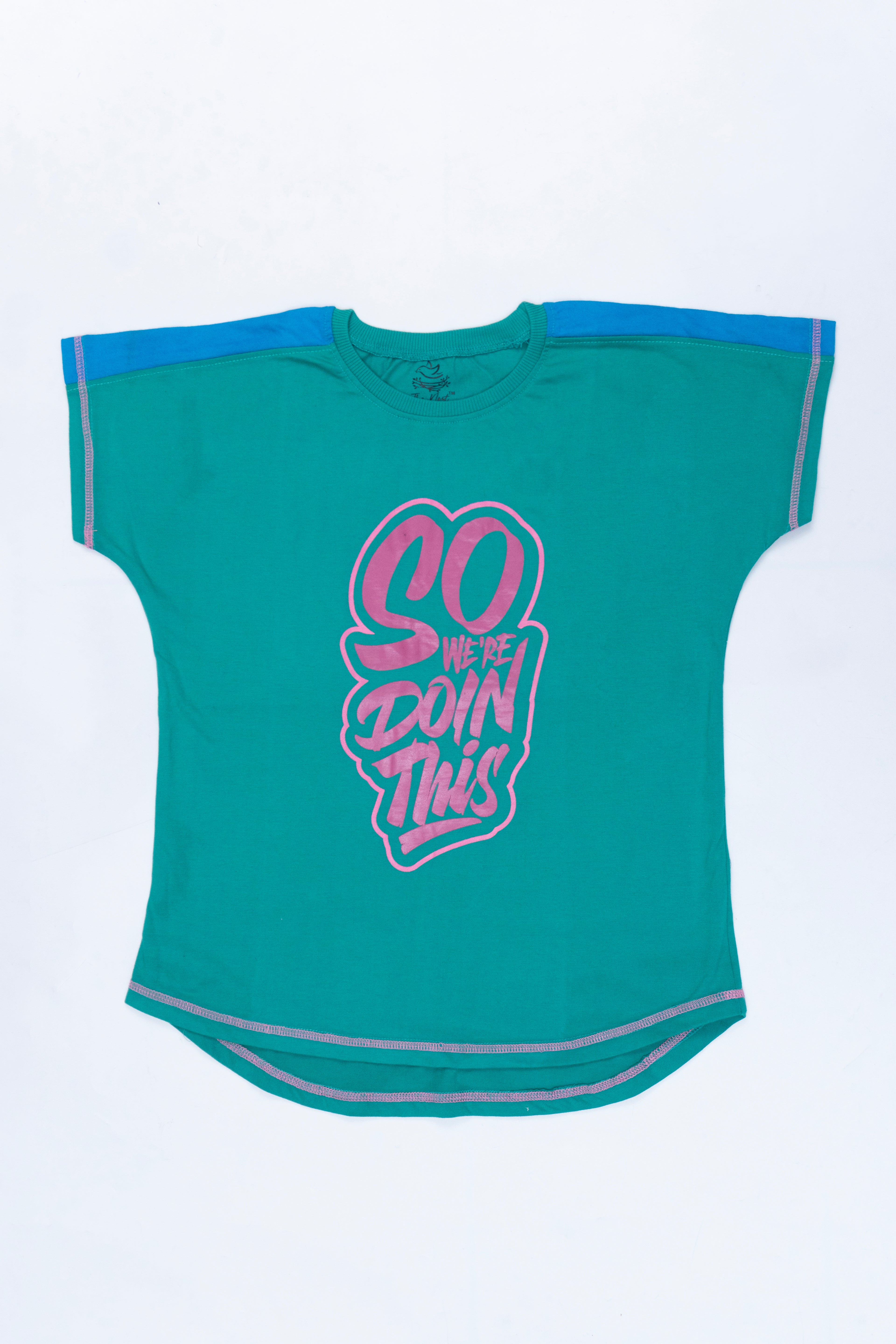 Girls Baggy T-Shirt (Green Lake)