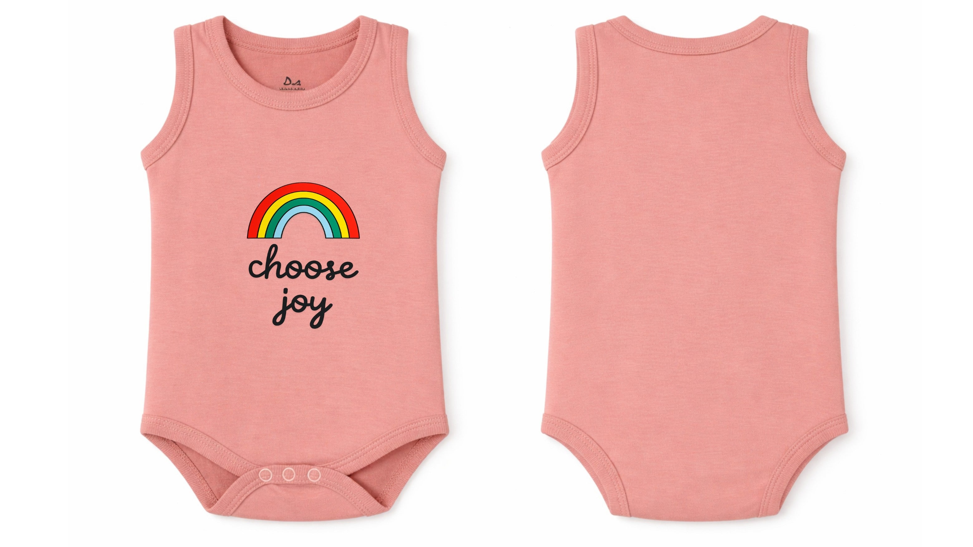 Baby's Rose Tan Sleeveless Bodysuit (Choose Joy)