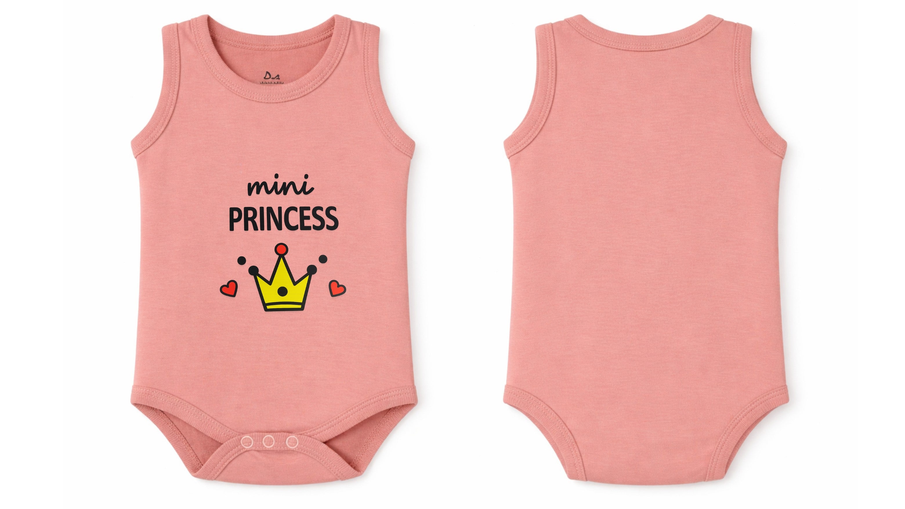 Baby's Rose Tan Sleeveless Bodysuit (Mini Princess)