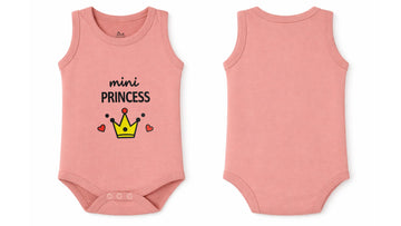 Baby's Rose Tan Sleeveless Bodysuit (Mini Princess)