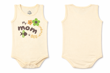 Sleeveless Bodysuit Wood Ash Mom Print