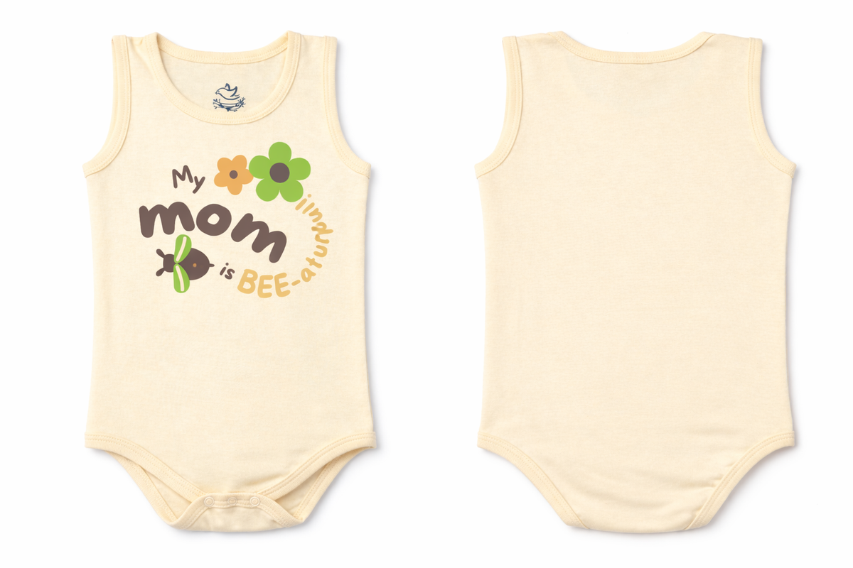 Sleeveless Bodysuit Wood Ash Mom Print