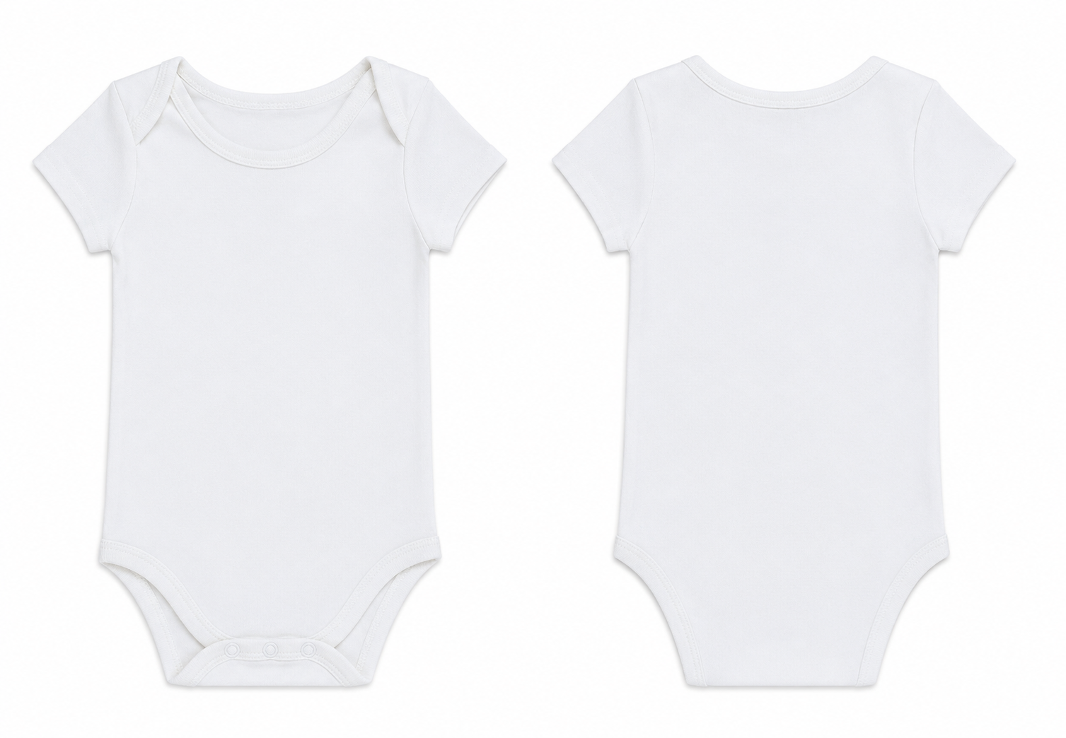 Baby Bodysuit: Premium Cotton White Short Sleeve Daily Casual Wear