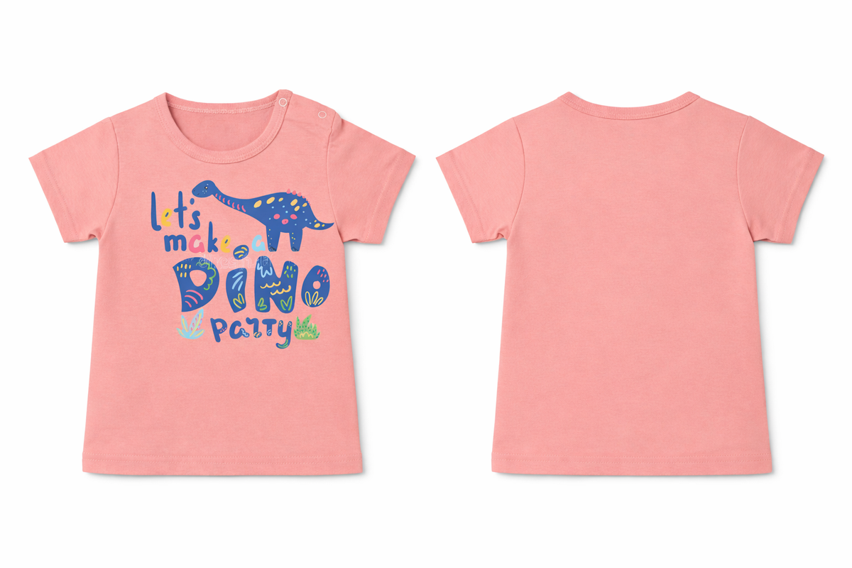 T-Shirt Rose Tan Dino DTF