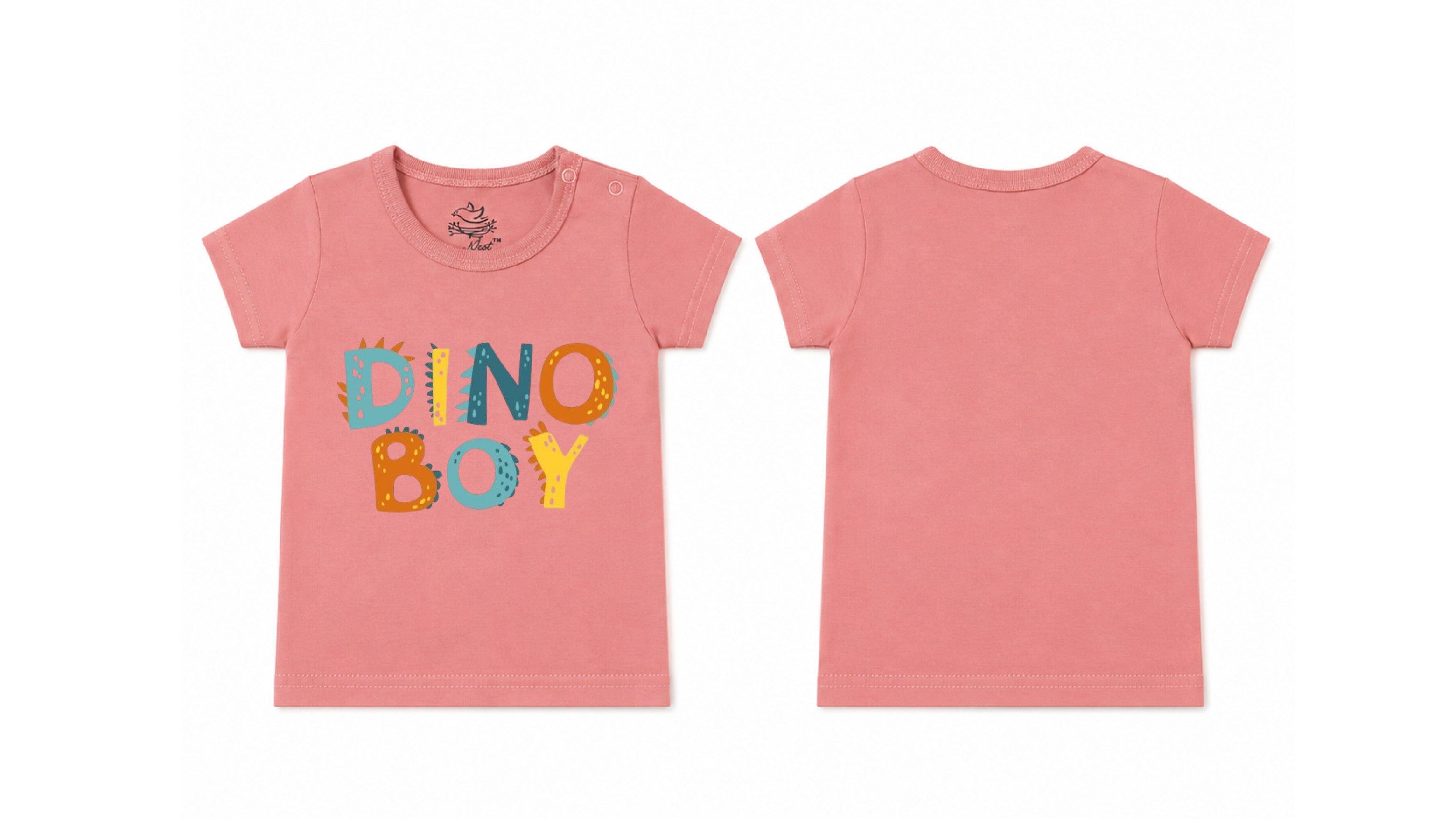 Baby's Rose Tan T-Shirt (Dino Boy)