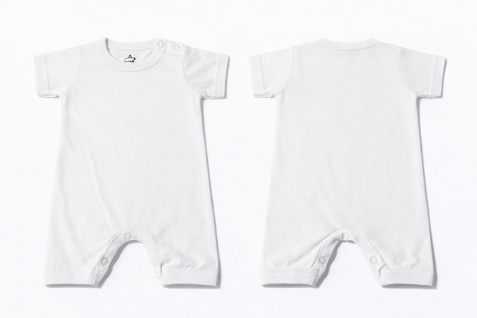 Full Length BodySuit (Romper) Premium Cotton White Solid Minimalist Casual Essentials and Active Playwear