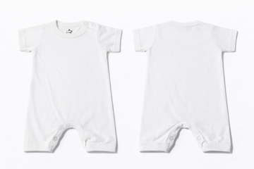 Full Length BodySuit (Romper) Premium Cotton White Solid Minimalist Casual Essentials and Active Playwear