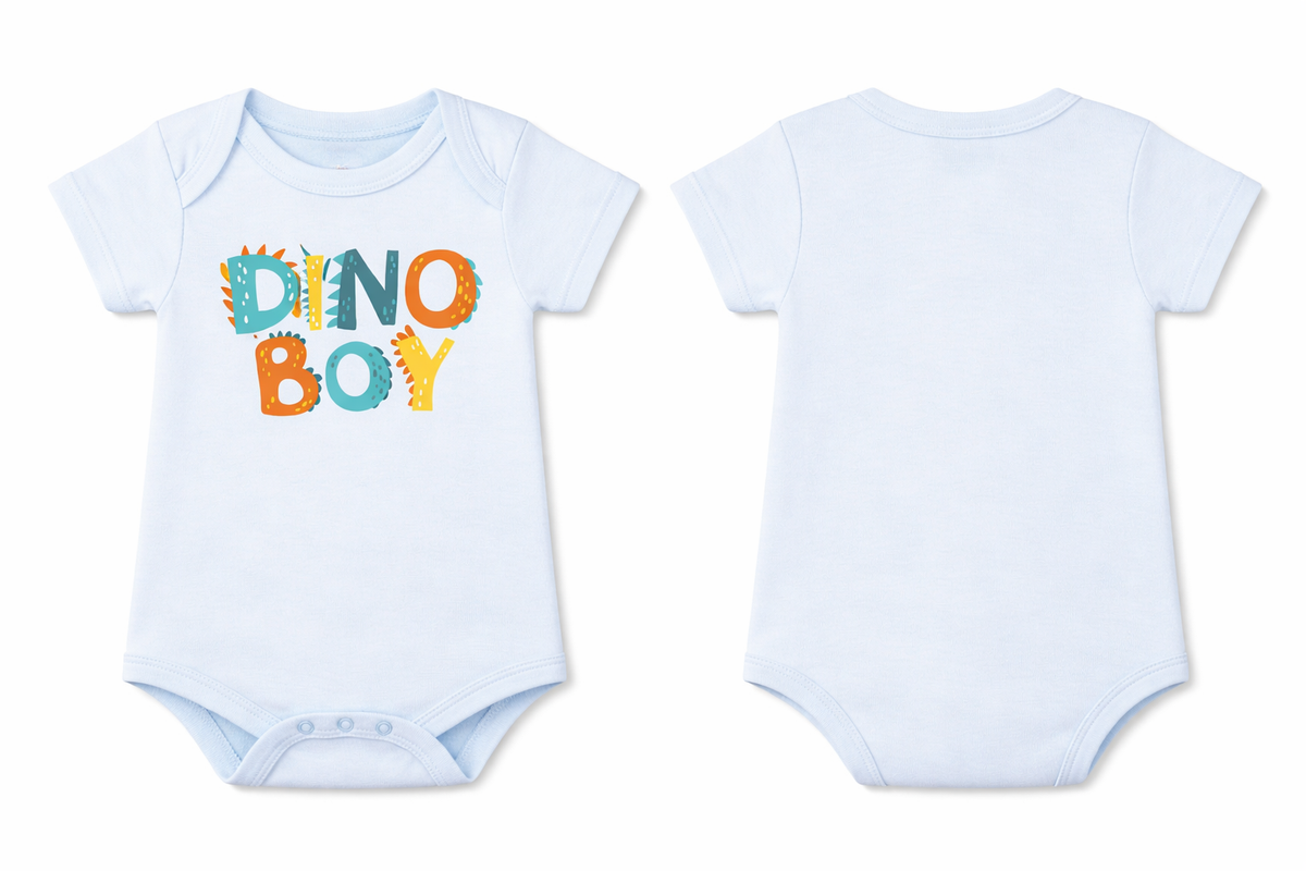 Short Sleeve Bodysuit Ice Melt Dino Boy DTF