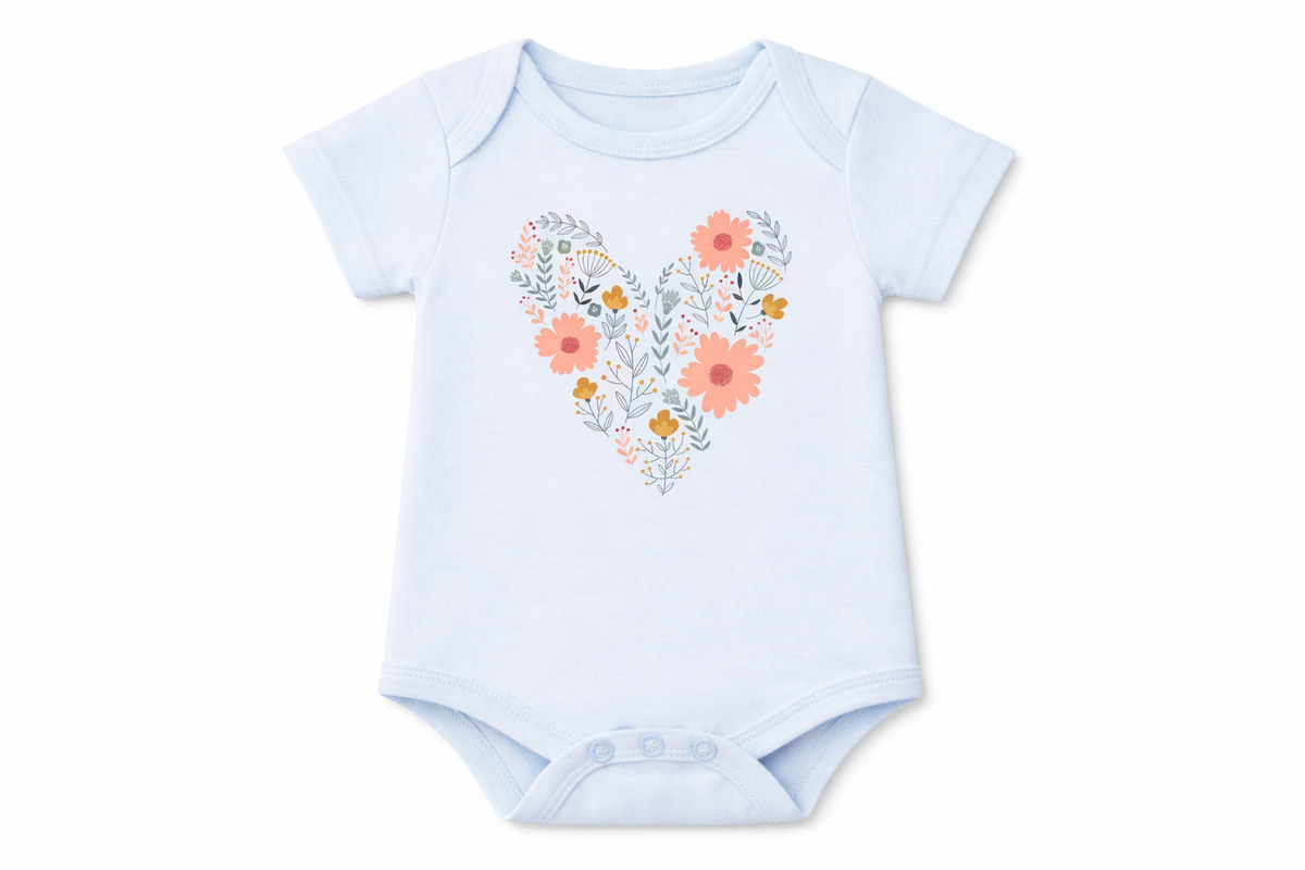 Short Sleeve Bodysuit Ice Melt Floral DTF