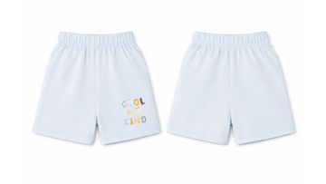 Shorts: Premium Cotton Light Blue "Cool And Kind" Graphic Casual Essentials and Active Playwear