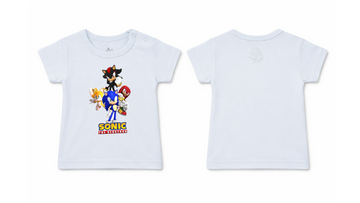 Short Sleeve T-Shirt: Premium Cotton Light Blue "Sonic Crew" Graphic Casual Essentials and Active Playwear