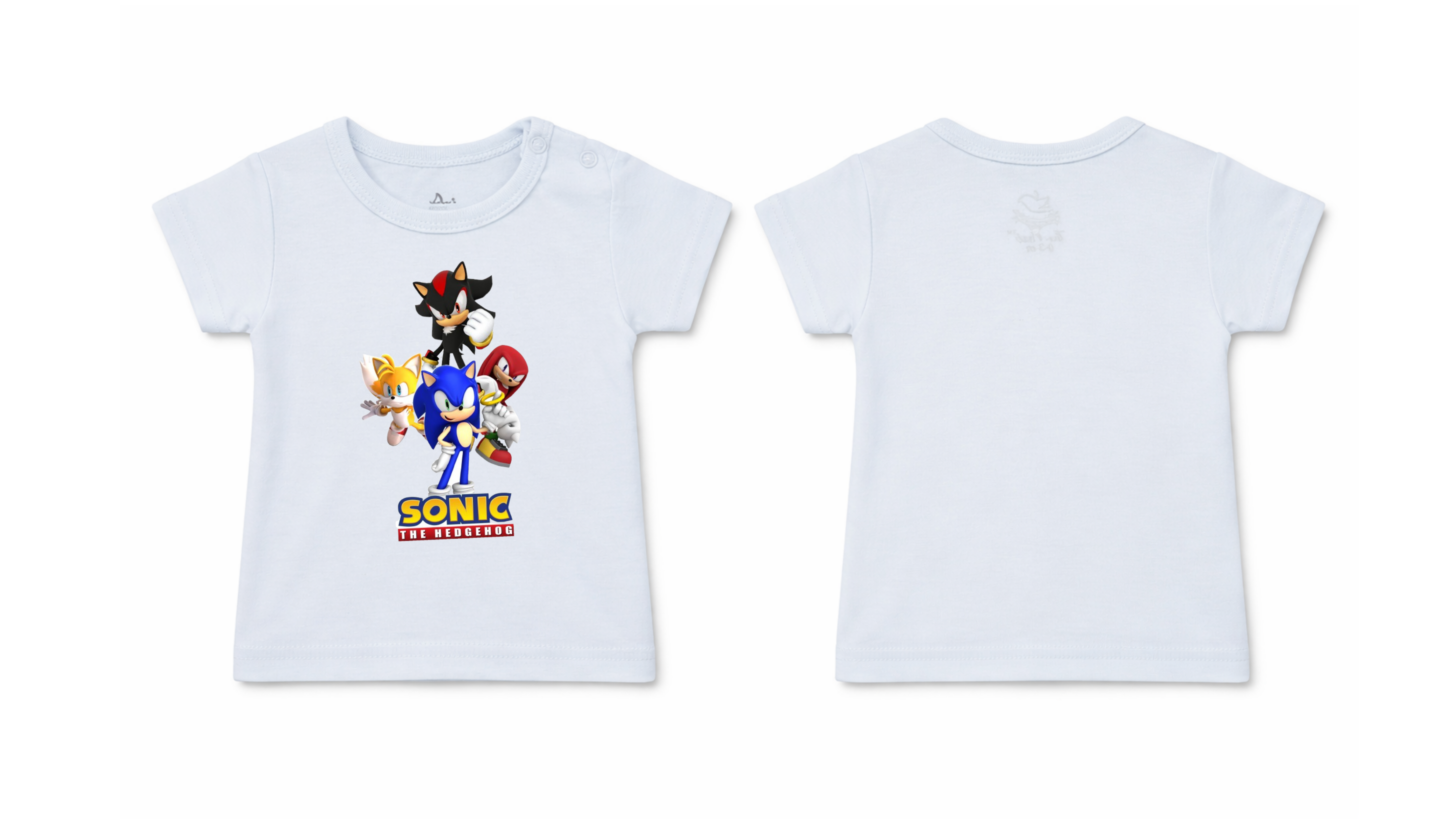 Short Sleeve T-Shirt: Premium Cotton Light Blue "Sonic Crew" Graphic Casual Essentials and Active Playwear
