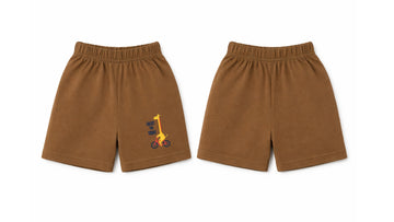 Shorts: Premium Cotton Brown "Enjoy the Today" Graphic Casual Essentials and Active Playwear