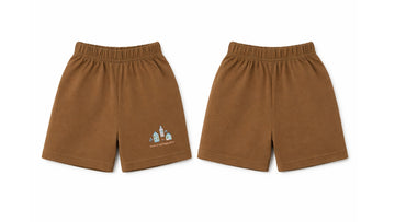 Shorts: Premium Cotton Brown "Home" Graphic Casual Essentials and Active Playwear