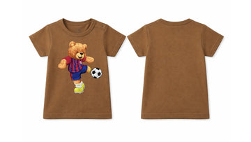 T-Shirt: Premium Cotton Brown "Bear" Graphic Casual Essentials and Active Playwear
