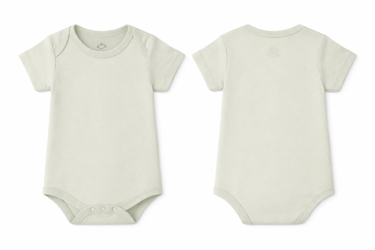 Short Sleeve Bodysuit Green Lily Soft