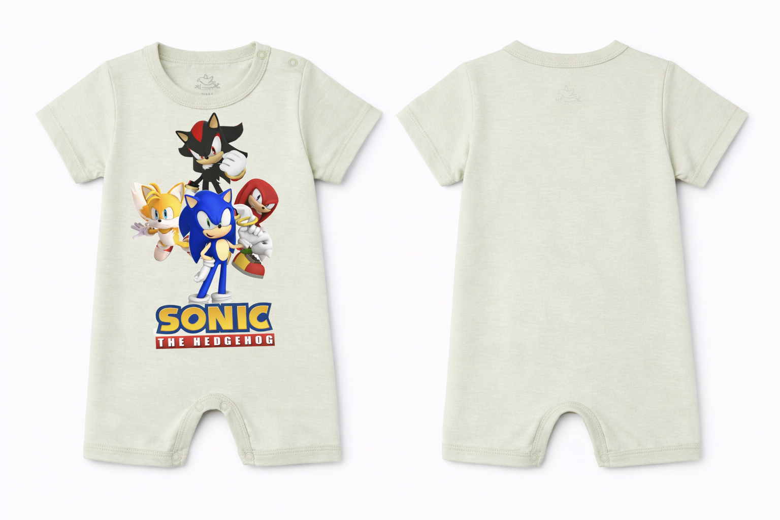 Short Sleeve Romper Green Lily Sonic Crew DTF