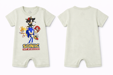 Short Sleeve Romper Green Lily Sonic Crew DTF