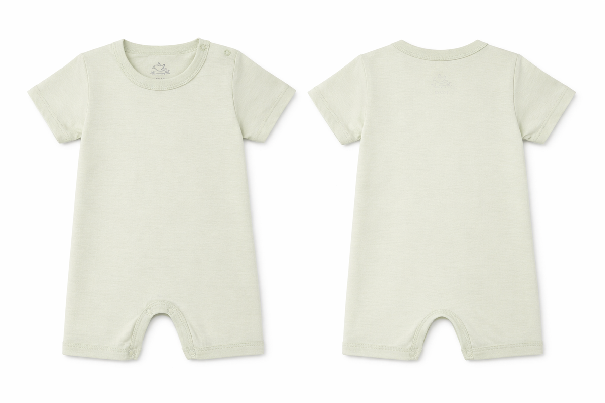 Short Sleeve Romper Green Lily Soft