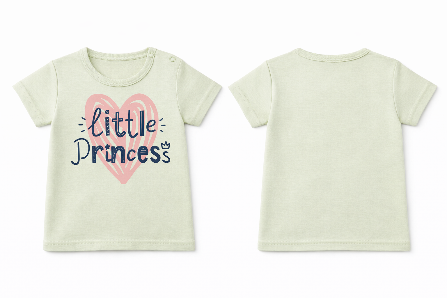 Short Sleeve T-Shirt Green Lily Little Princess DTF