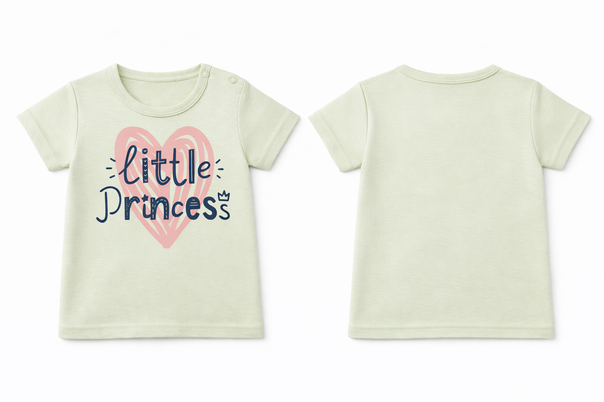 Short Sleeve T-Shirt Green Lily Little Princess DTF