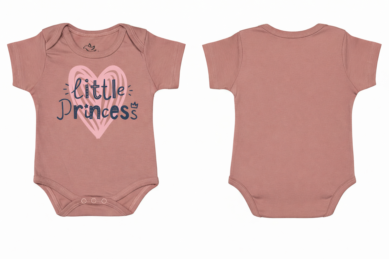 Short Sleeve Bodysuit Rose Tan Little Princess DTF