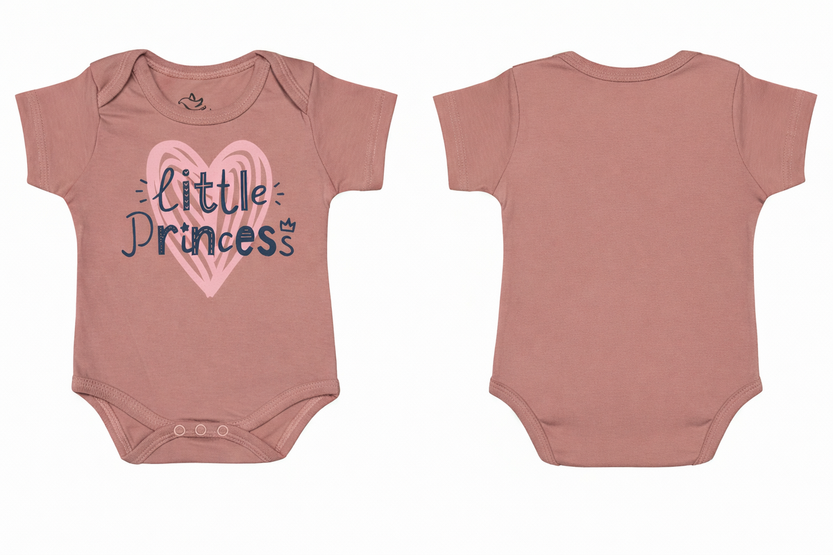 Short Sleeve Bodysuit Rose Tan Little Princess DTF