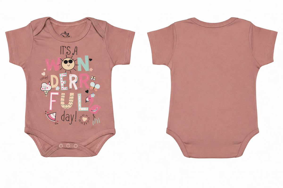 Short Sleeve BodySuit, Rose Tan, Wonderful DTF