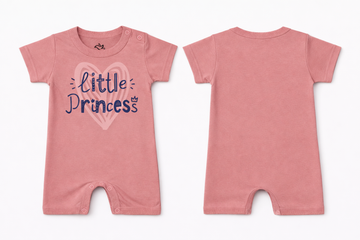 Short Sleeve Romper Rose Tan Little Princess DTF