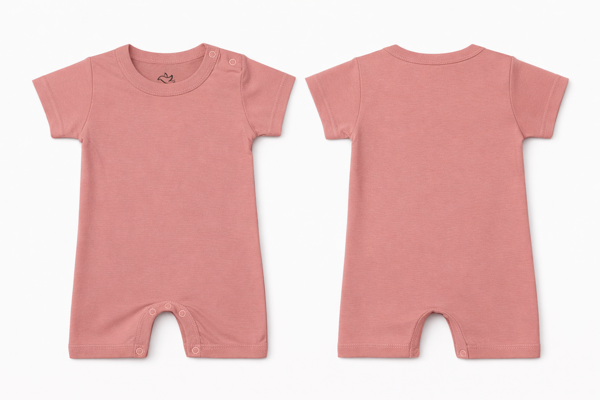 Short Sleeve Romper Rose Tan Soft