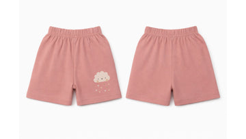 Shorts: Premium Cotton Dusty Rose "Cloud Hearts" Graphic Casual Essentials and Active Playwear