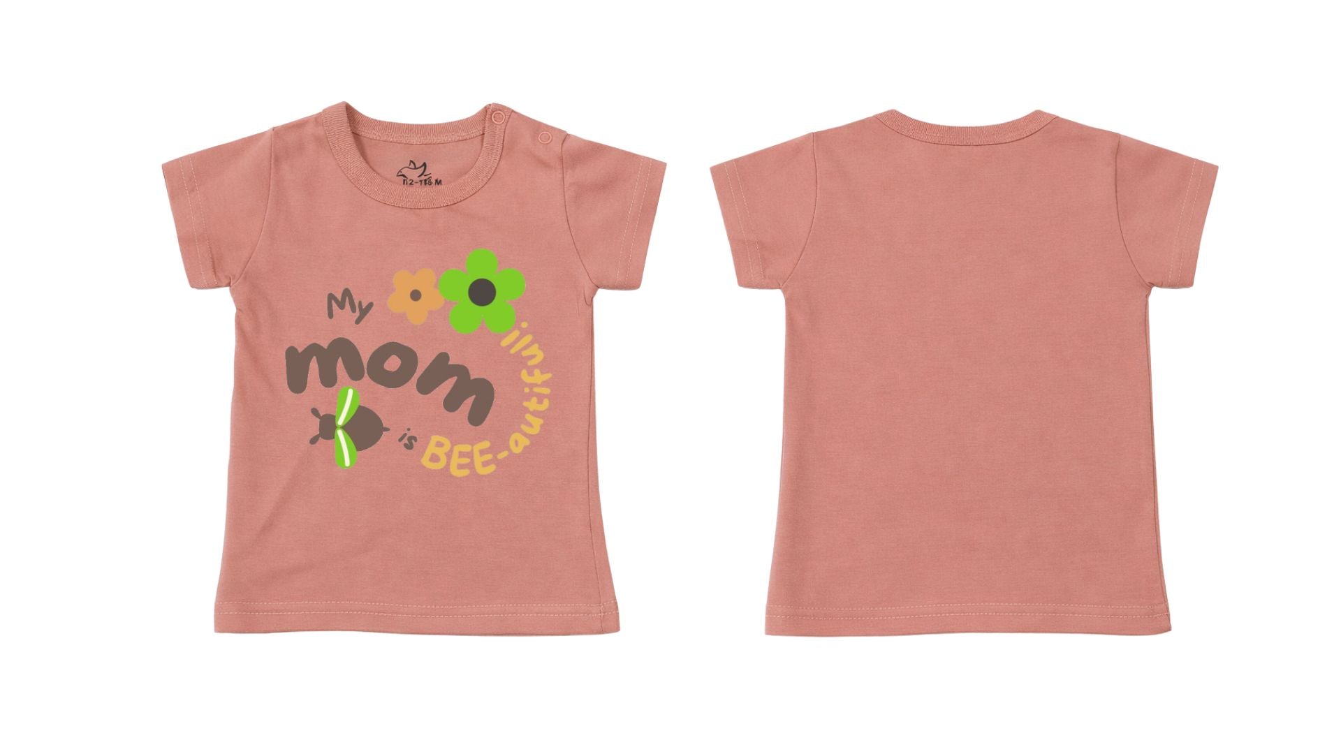 T-Shirt: Soft Premium Cotton-Blend "Mom" Graphic Dusty Rose [Daily Casual Wear]