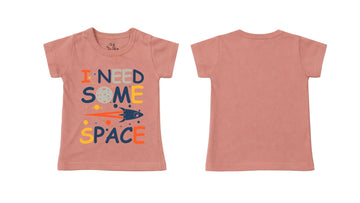 T-Shirt: Soft Premium Cotton-Blend "Space" Graphic Dusty Rose [Daily Casual Wear]