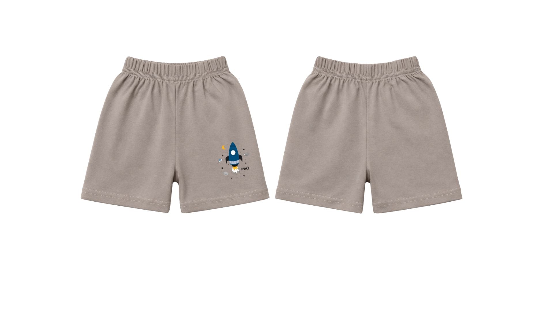 Shorts: Premium Cotton-Blend "Space Plain" Grey Daily Casual Wear