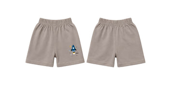 Shorts: Premium Cotton-Blend "Space Plain" Grey Daily Casual Wear