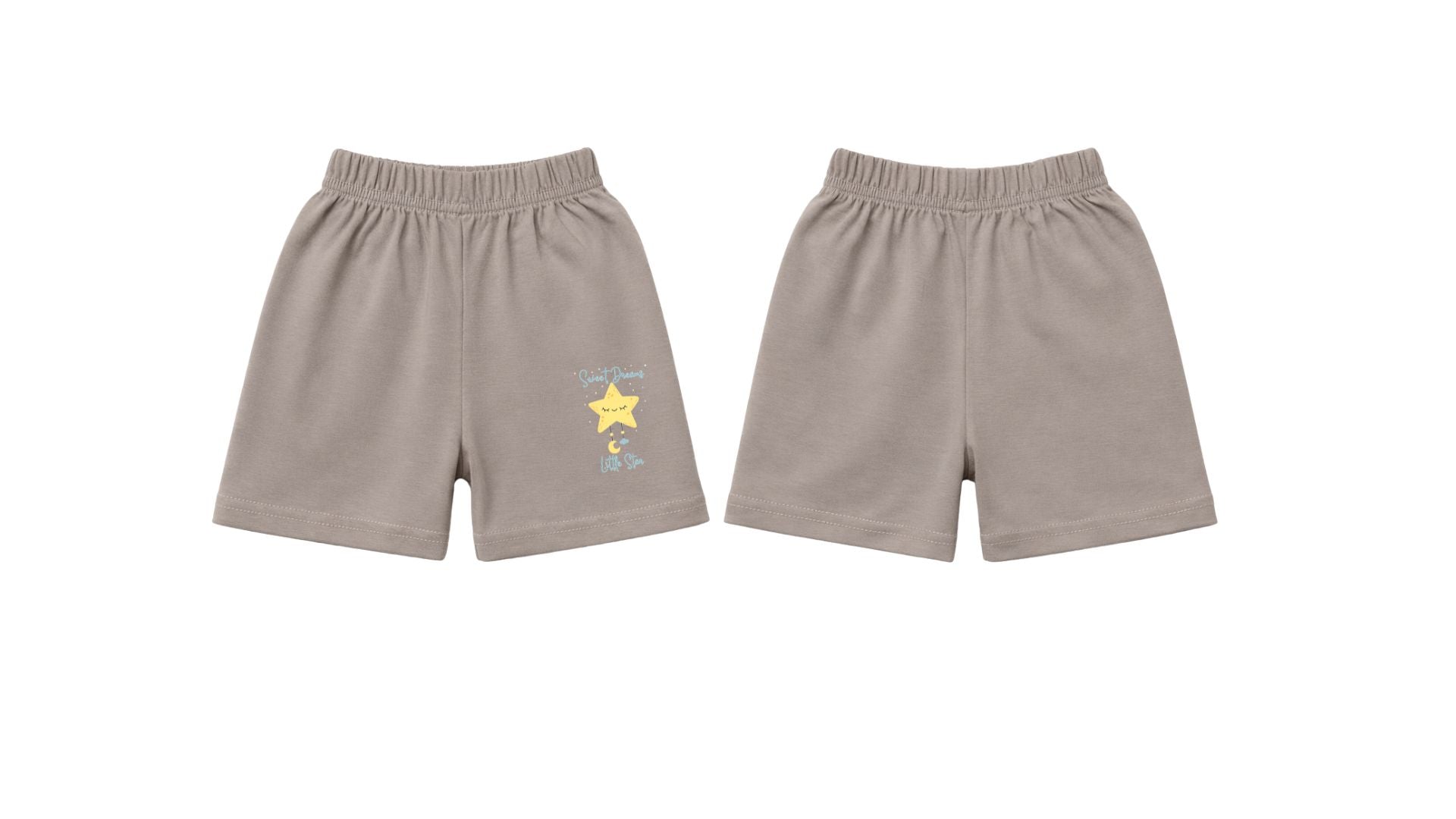 Shorts: Premium Cotton-Blend "Little Star" Grey Daily Casual Wear