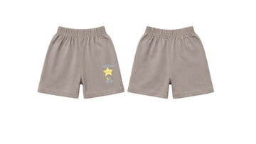 Shorts: Premium Cotton-Blend "Little Star" Grey Daily Casual Wear