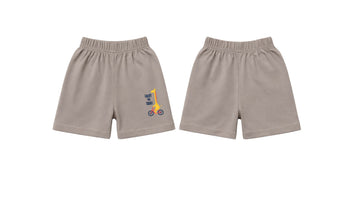 Shorts: Premium Cotton-Blend "Enjoy the Today" Grey Daily Casual Wear