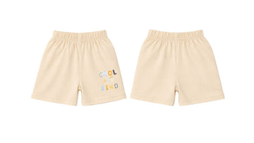 Shorts: Premium Cotton-Blend "Cool And Kind" Beige Daily Casual Wear