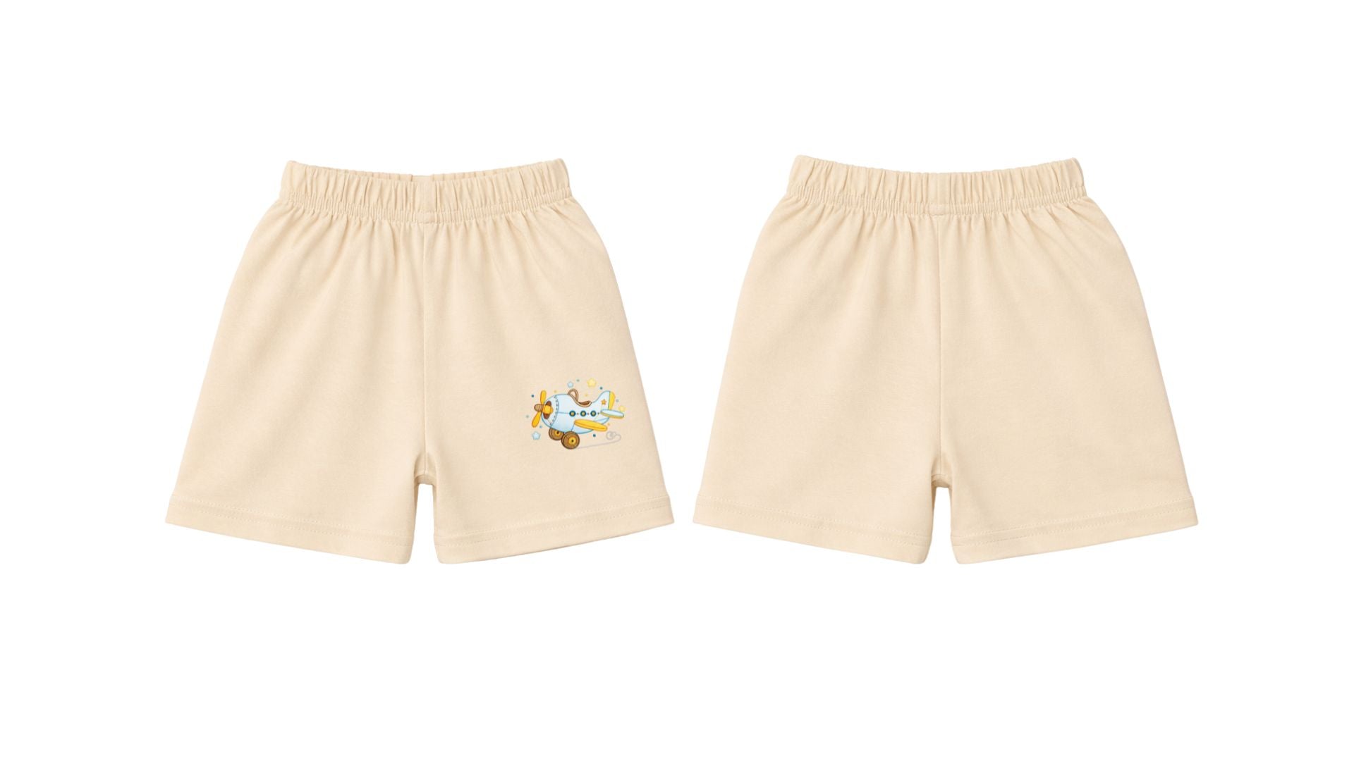 Shorts: Premium Cotton-Blend "Wooden Plan" Beige Daily Casual Wear