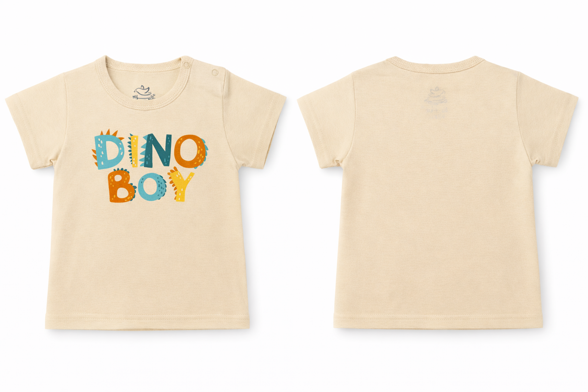 Short Sleeve T-Shirt Wood Ash Dino Boy DTF