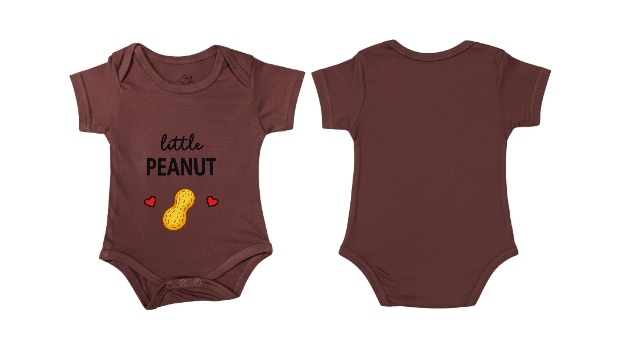 Short-Sleeve Bodysuit: Premium Cotton-Blend "Little Peanut" Brown Casual Essentials