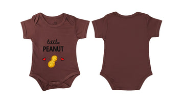 Short-Sleeve Bodysuit: Premium Cotton-Blend "Little Peanut" Brown Casual Essentials