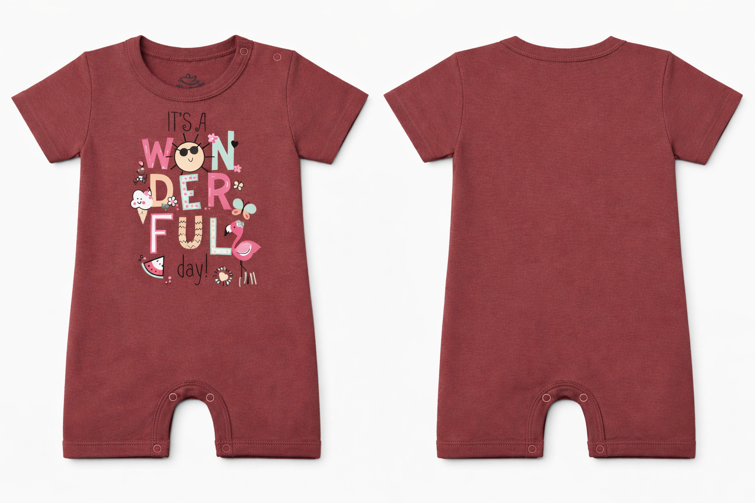 Short Sleeve Romper Apple Butter Wonderful DTF