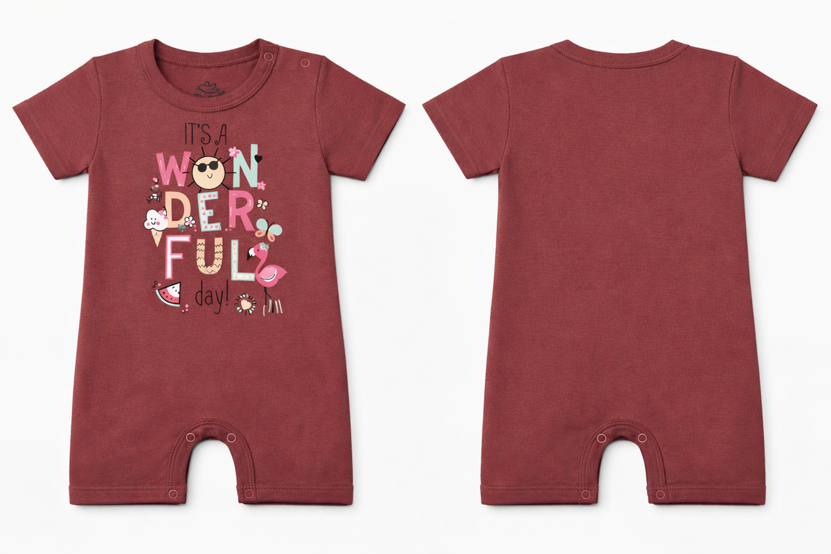 Short Sleeve Romper Apple Butter Wonderful DTF